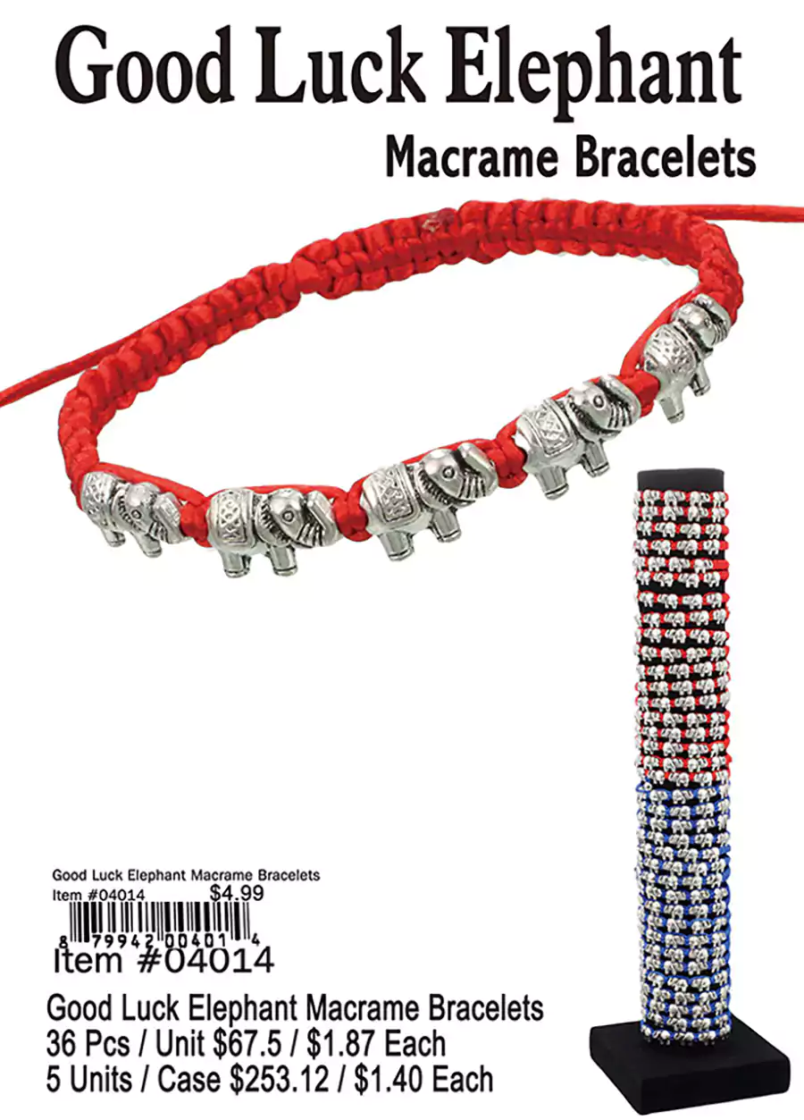 Good Luck Elephant Macrame Bracelets